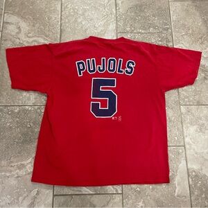Vintage Lee Sport T Shirt Men XL Red St‎ Louis Cardinals Albert Pujols 5